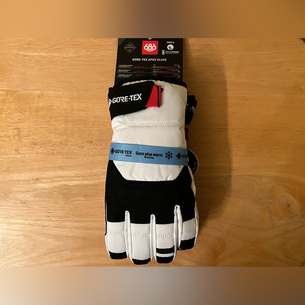 686 Gore-Tex Apex Gloves US S Ski Snowboard Gloves White 2024